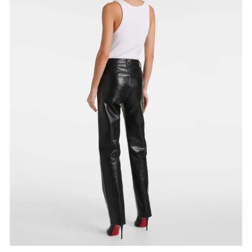 AGOLDE Recycled Leather Fitted 90s Pinch Waist women’s Pants - Picture 1 of 14